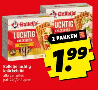 Boni Bolletje luchtig knäckebröd aanbieding