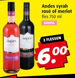 Boni Andes syrah rosé of merlot aanbieding