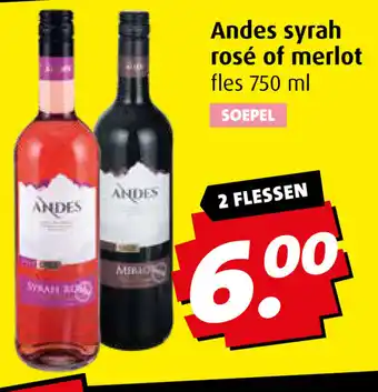 Boni Andes syrah rosé of merlot aanbieding