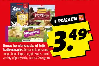 Boni Bonzo hondensnacks of Felix kattensnacks aanbieding