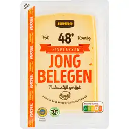 Jumbo Jumbo Jong Belegen Kaas 48+ Plakken Voordeelverpakking 400 g aanbieding