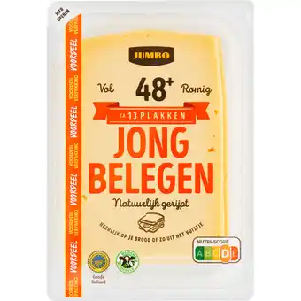 Jumbo Jumbo Jong Belegen Kaas 48+ Plakken Voordeelverpakking 400 g aanbieding