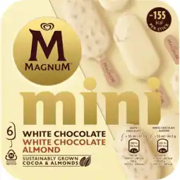 Jumbo Magnum Mini IJs White Chocolate & White Almond 6 stuks 6 x 55ml aanbieding