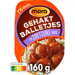 Jumbo Mora Gehaktballetjes in Zoetzure Saus 160 g aanbieding