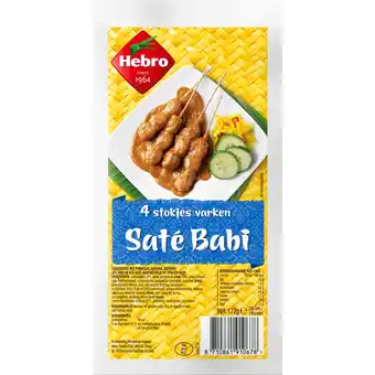 Jumbo Hebro Varkensaté Babi 4 Stokjes 172 g aanbieding