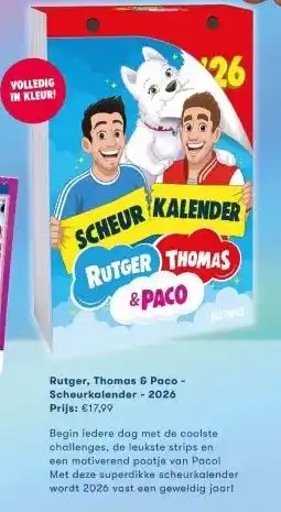 Bruna Rutger, Thomas & Paco Scheurkalender 2026 aanbieding