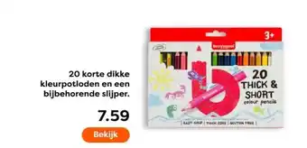The Read Shop 20 korte dikke kleurpotloden en een bijbehorende slijper. aanbieding