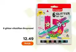 The Read Shop 6 glitter viltstiften Bruynzeel aanbieding