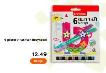 The Read Shop 6 glitter viltstiften Bruynzeel aanbieding