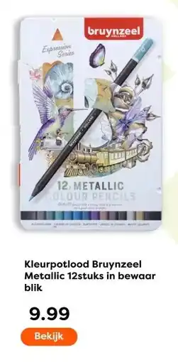 The Read Shop Kleurpotlood Bruynzeel Metallic 12stuks in bewaar blik aanbieding