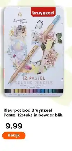 The Read Shop Kleurpotlood Bruynzeel Pastel 12stuks in bewaar blik aanbieding