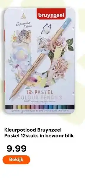 The Read Shop Kleurpotlood Bruynzeel Pastel 12stuks in bewaar blik aanbieding