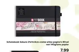 The Read Shop Schetsboek Sakura creme witte pagina's 80vel aanbieding