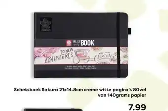 The Read Shop Schetsboek Sakura creme witte pagina's 80vel aanbieding
