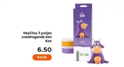 The Read Shop HeyClay 3 potjes sneldrogende klei Koe aanbieding