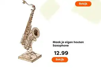 The Read Shop Maak je eigen houten Saxophone aanbieding