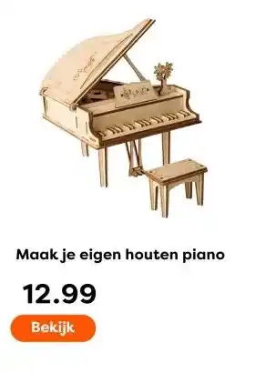 The Read Shop Maak je eigen houten piano aanbieding