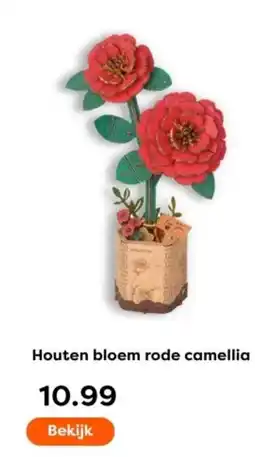 The Read Shop Houten bloem rode camellia aanbieding