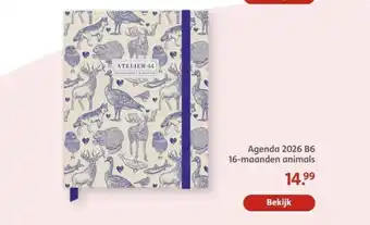 Bruna Agenda 2026 B6 16 maanden animals aanbieding