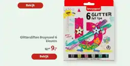 Bruna Glitterstiften Bruynzeel 6 kleuren aanbieding