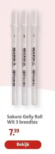 Bruna Sakura Gelly Roll Wit 3 breedtes aanbieding