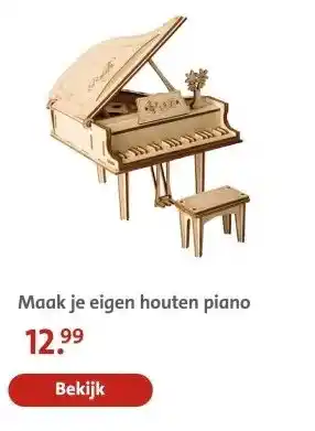 Bruna Maak je eigen houten piano aanbieding