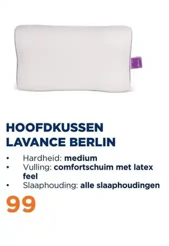TotaalBED Hoofdkussen Lavance Berlin aanbieding