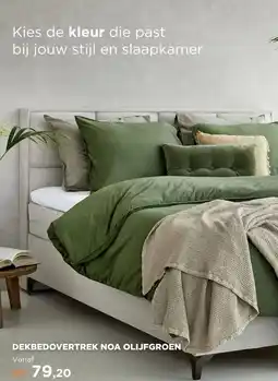 TotaalBED DEKBEDOVERTREK NOA OLIJFGROEN aanbieding