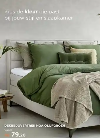 TotaalBED DEKBEDOVERTREK NOA OLIJFGROEN aanbieding