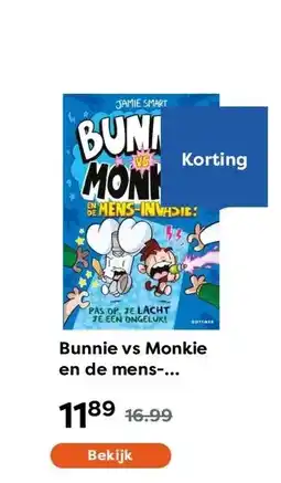 The Read Shop Bunnie vs Monkie en de mens-invasie! aanbieding