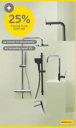 Praxis kranen en douchesets aanbieding