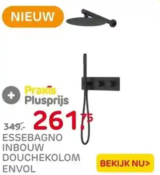 Praxis Essebagno inbouw douchekolom Envol zwart aanbieding