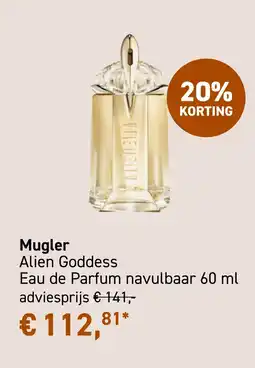 Mooi parfumerie Mugler Alien Goddess aanbieding