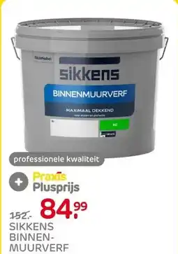Praxis Sikkens binnenmuurverf mat RAL 9010 10L aanbieding