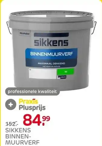 Praxis Sikkens binnenmuurverf mat RAL 9010 10L aanbieding