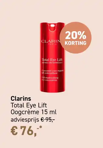 Mooi parfumerie Clarins Total Eye Lift aanbieding