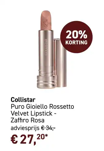 Mooi parfumerie Collistar Puro Gioiello Rossetto Velvet Lipstick - Zaffiro Rosa aanbieding