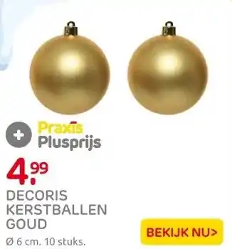 Praxis Decoris Bal Glas - Lichtgoud - 6cm aanbieding