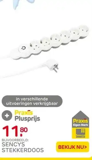 Praxis Sencys Stekkerdoos 6-voudig wit 1,5 aanbieding