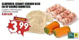 MCD Supermarkt SLAVINKEN, GEHAKT CORDON BLEU EN/OF BOOMSTAMMETJES aanbieding