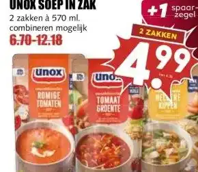 MCD Supermarkt UNOX SOEP IN ZAK aanbieding