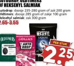 MCD Supermarkt AUTODROP, OLDTIMERS OF HEKSEHYL SALMIAK aanbieding
