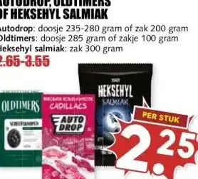MCD Supermarkt AUTODROP, OLDTIMERS OF HEKSEHYL SALMIAK aanbieding