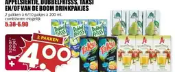 MCD Supermarkt APPELSIENTJE, DUBBELFRISSS, TAKSI EN/OF VAN DE BOOM DRINKPAKJES aanbieding