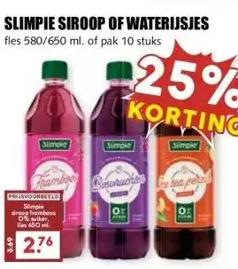 MCD Supermarkt SLIMPIE SIROOP OF WATERIJSJES aanbieding