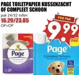 MCD Supermarkt PAGE TOILETPAPIER KUSSENZACHT OF COMPLEET SCHOON aanbieding