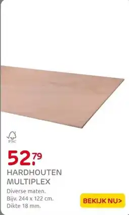 Praxis Multiplex hardhout 244X122cm 18mm aanbieding