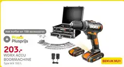 Praxis Worx Accuboormachine WX100.1 - 20V - (2x aanbieding