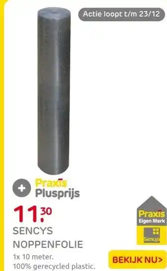 Praxis Sencys noppenfolie 1x10m 100% gerecycled aanbieding
