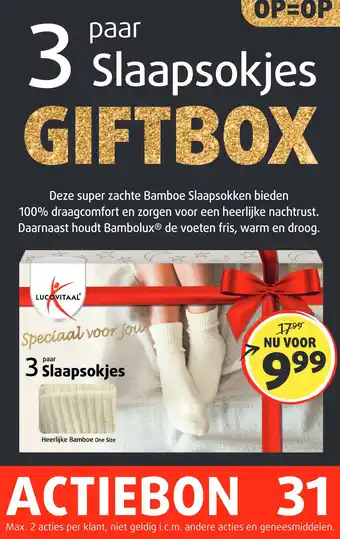 Lucovitaal paar 3 Slaapsokjes GIFTBOX aanbieding